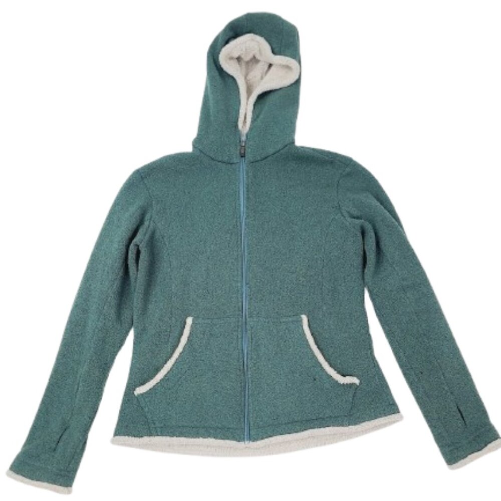 Kuhl Women's Green White Alfpaca‎ Shop II Flight Hooded Fleece Jacket Size M